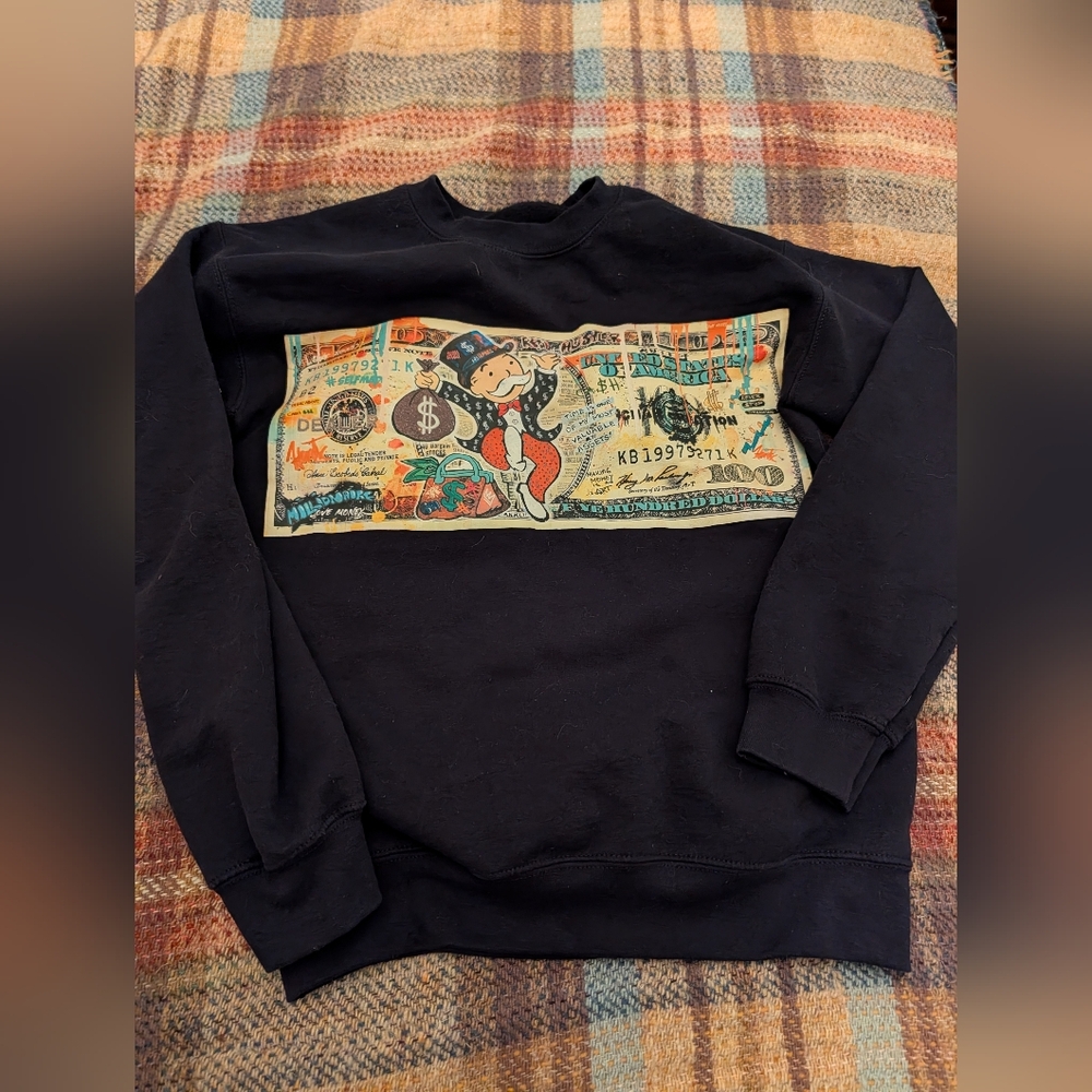 Black Graphic Monopoly Sweater